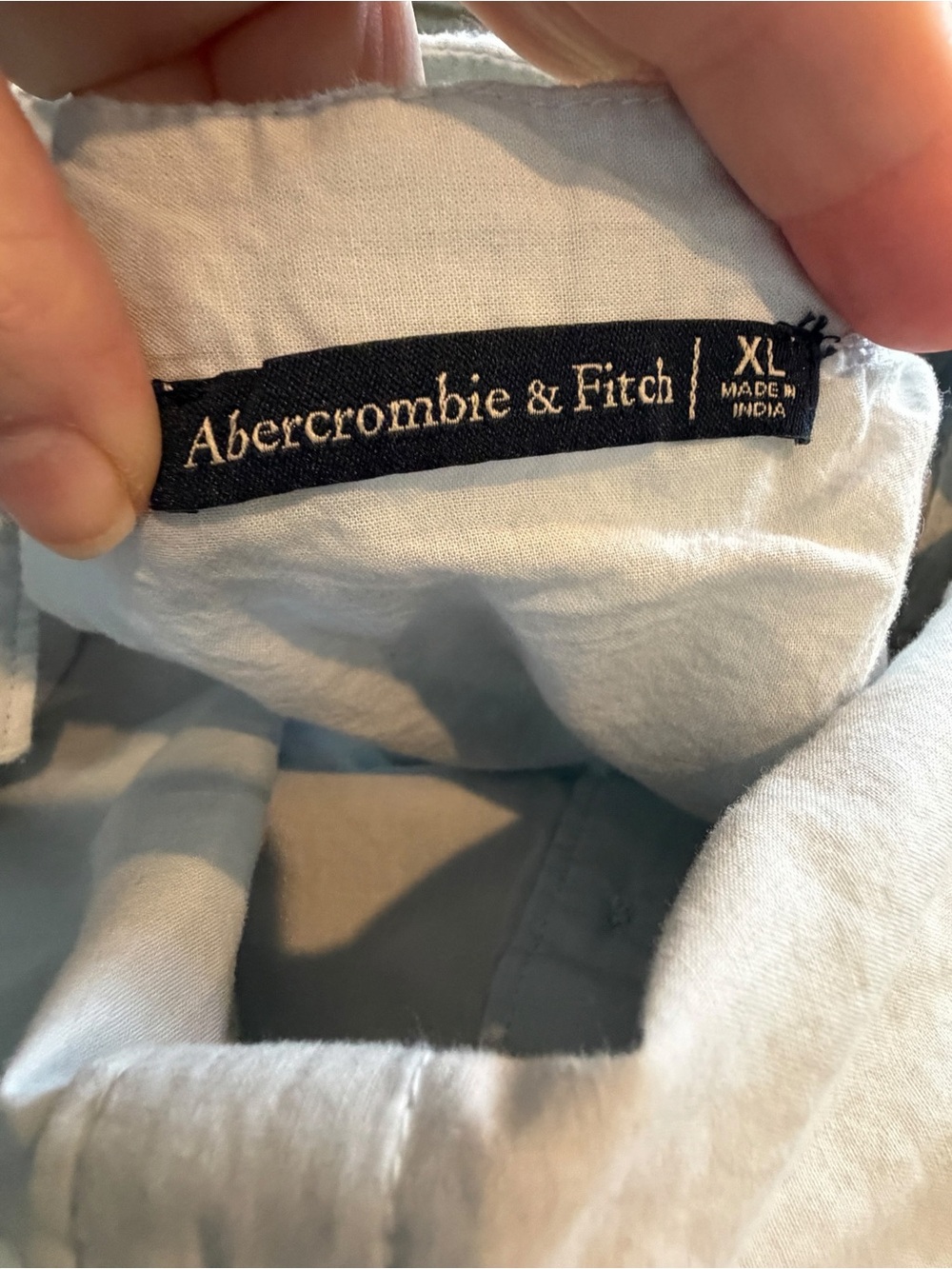 Abercrombie & Fitch Blue Button-Front Midi Dress with Pockets - Picture 8 of 10